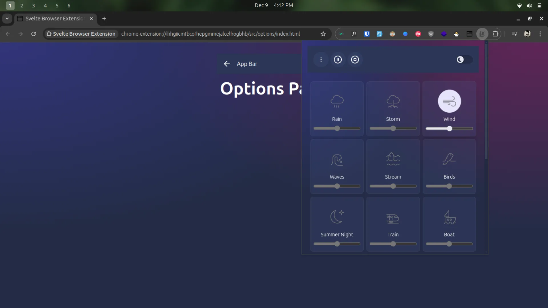 Screenshot of the extension in Edge/Chromium