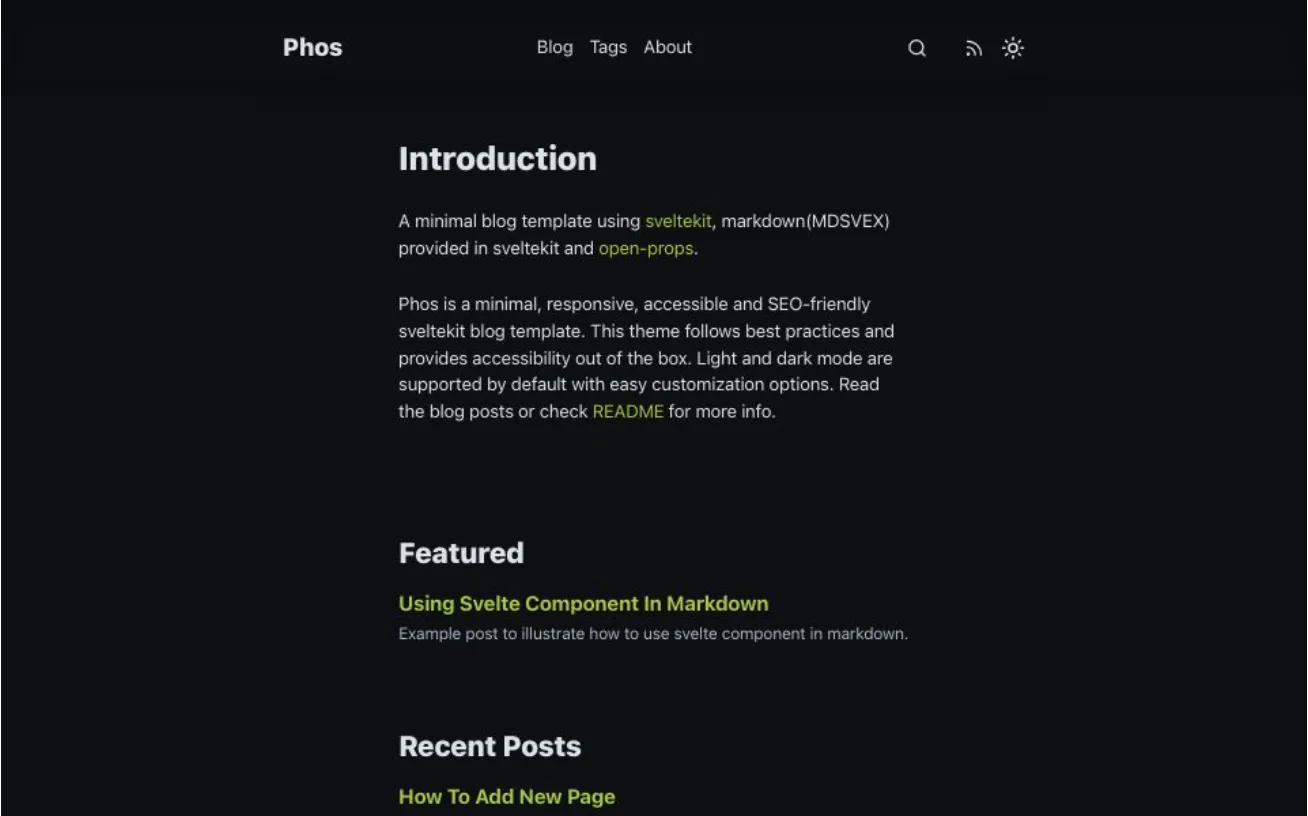 Phos Template Screenshot